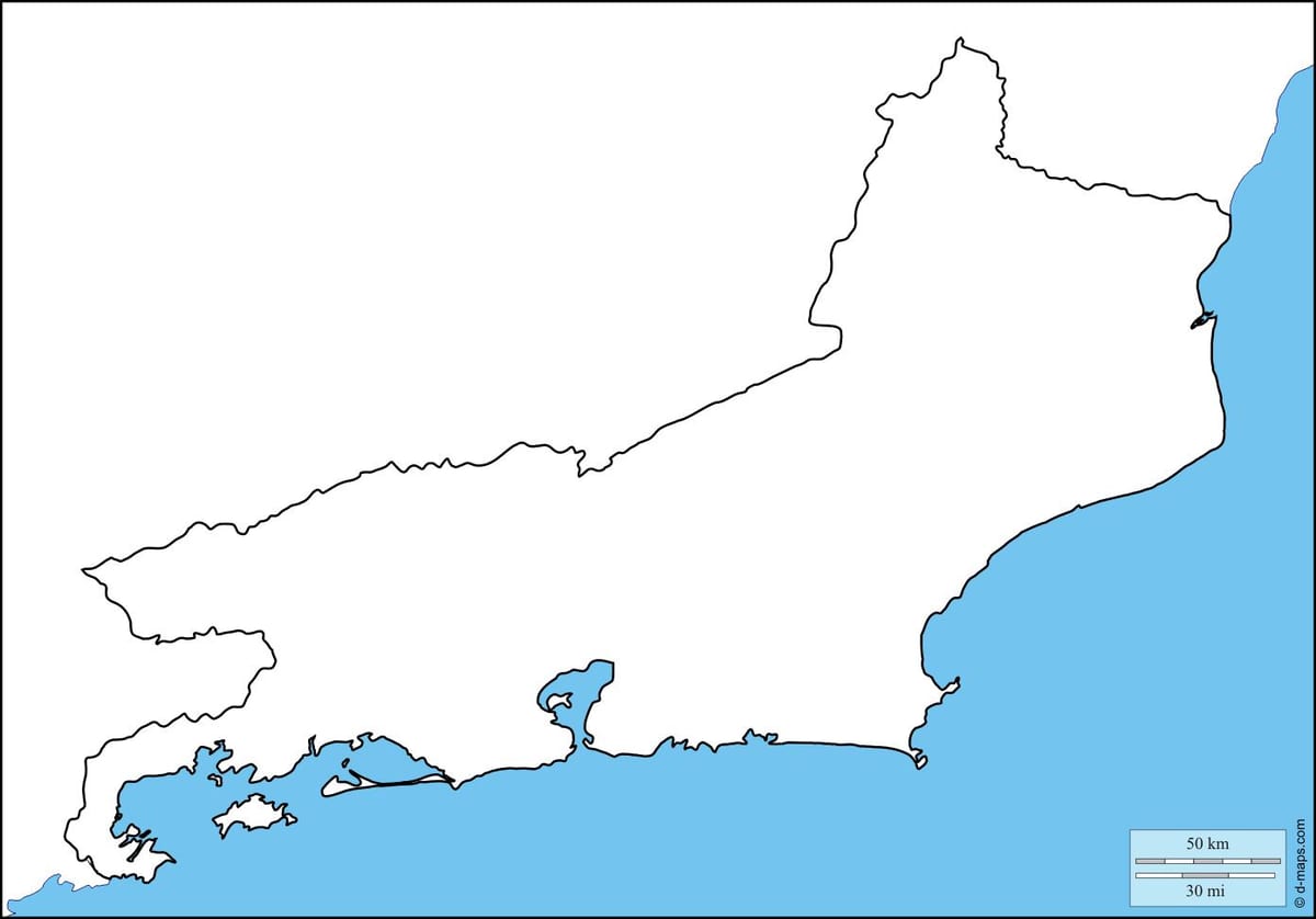 Río de Janeiro contorno mapa