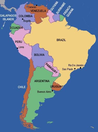 Río grande mapa de américa do sur