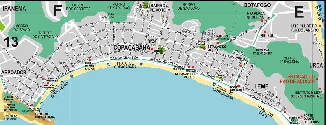 copacabana Río de Janeiro mapa