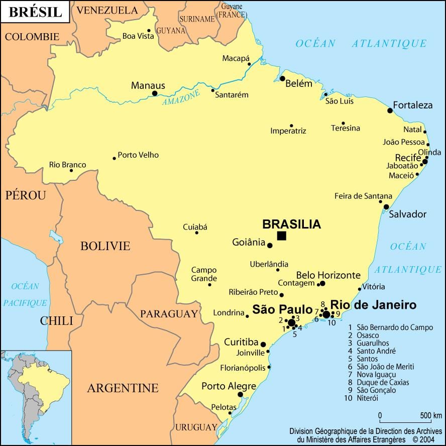 mapa do brasil mostrando Río de Janeiro