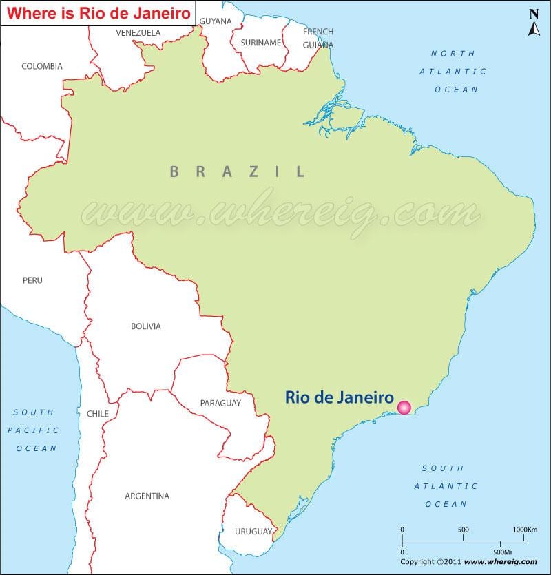 amosar Río de Janeiro en un mapa