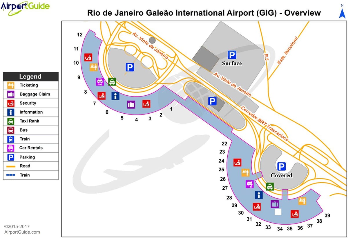 Río de Janeiro aeroporto mapa