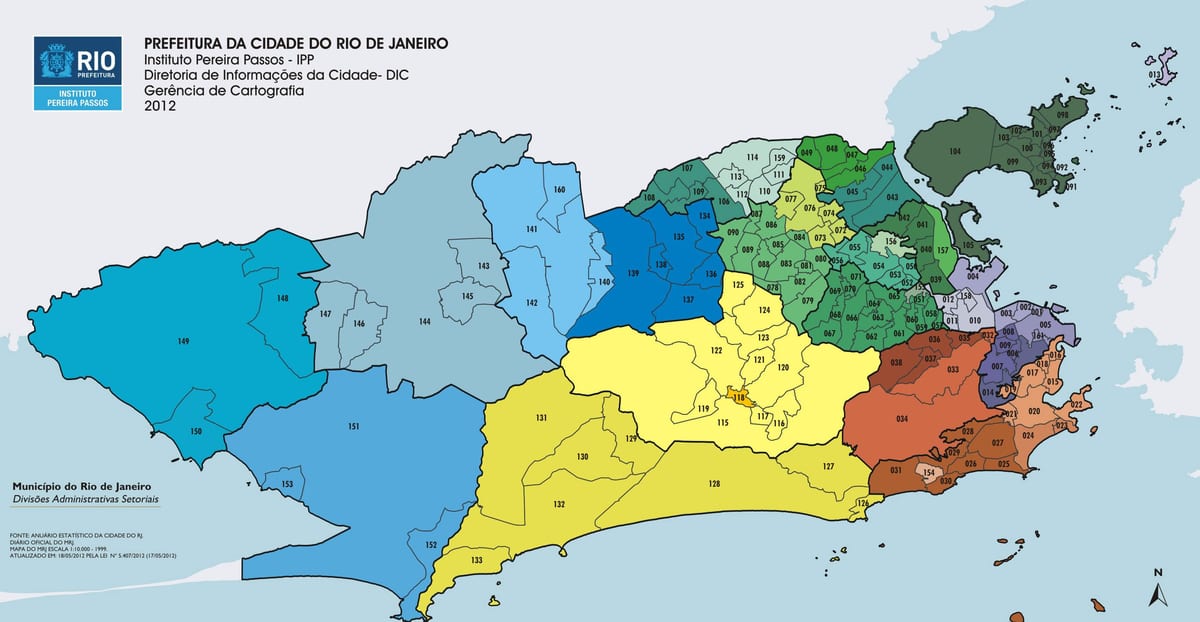 Río de Xaneiro, arrondissement mapa