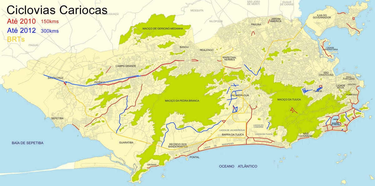 Río de Janeiro en bicicleta mapa
