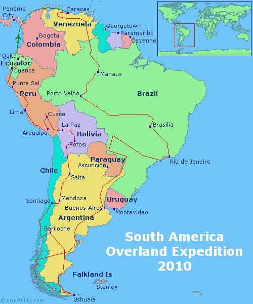 mapa de américa do sur Río