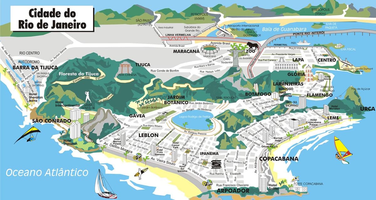 Río atracción mapa