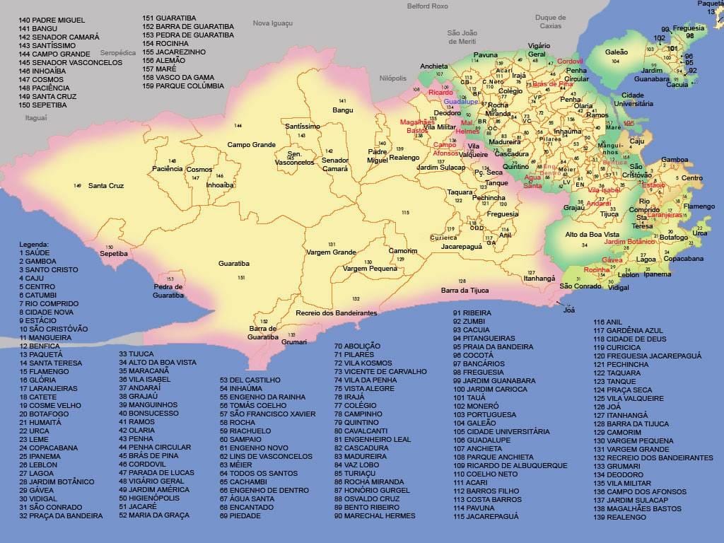 mapa de Río de Janeiro concellos