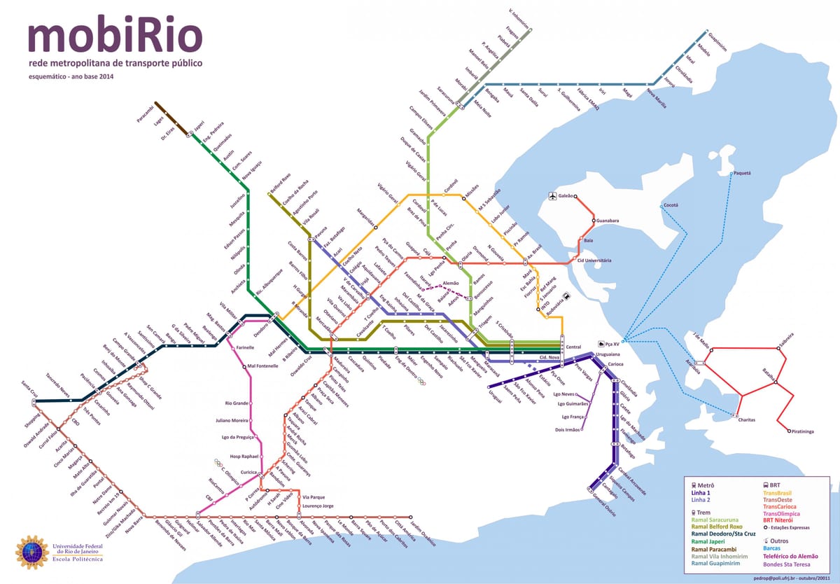 transporte público mapa Río de Janeiro