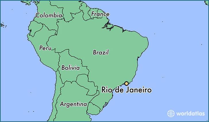 mapa de Río de Xaneiro, brasil