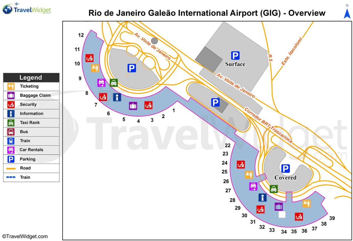 mapa de Río de Janeiro concerto aeroporto