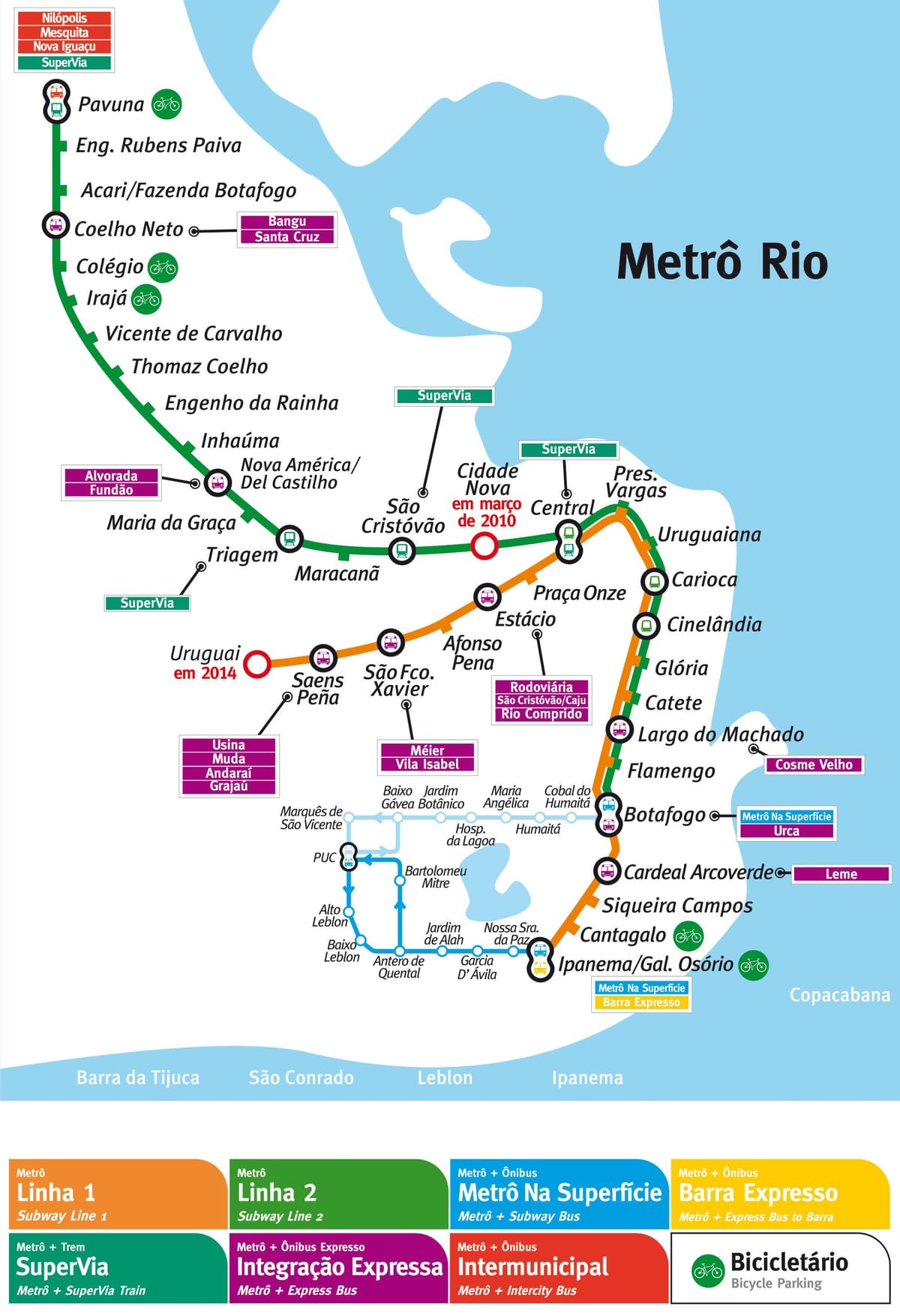 mapa metro de Río de Janeiro