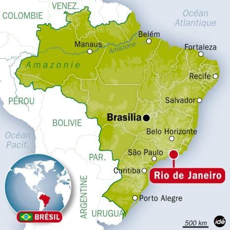 onde está o Río situado no mapa do mundo
