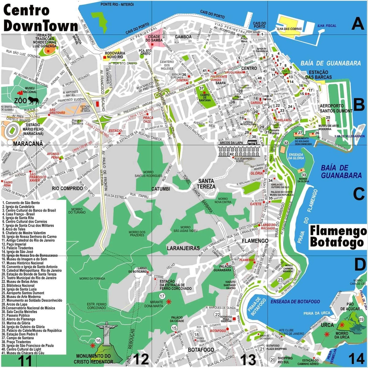 mapa de Río walking tour